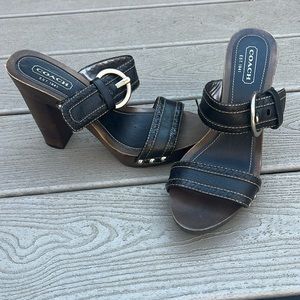 Coach Black and Brown Sandals